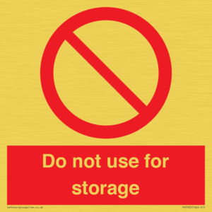 Do not use for storage